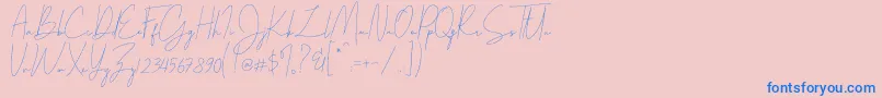 フォントParakan – ピンクの背景に青い文字