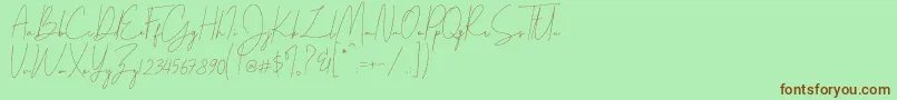 Шрифт Parakan – коричневые шрифты на зелёном фоне
