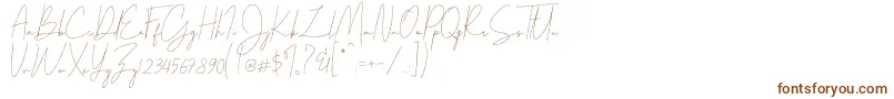 Parakan-Schriftart – Braune Schriften auf weißem Hintergrund