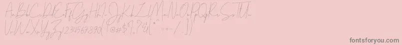 Parakan-Schriftart – Graue Schriften auf rosa Hintergrund