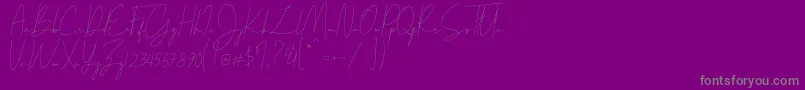 Parakan-Schriftart – Graue Schriften auf violettem Hintergrund