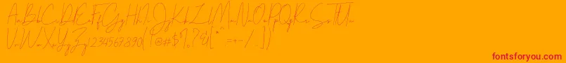 フォントParakan – オレンジの背景に赤い文字