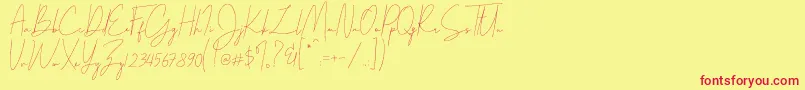 Parakan Font – Red Fonts on Yellow Background