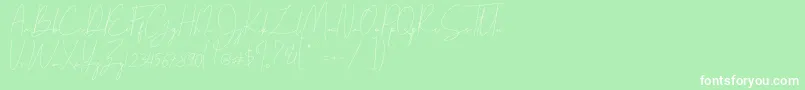 Parakan-fontti – valkoiset fontit vihreällä taustalla