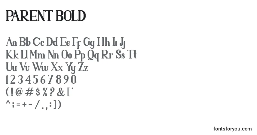 Шрифт PARENT BOLD – алфавит, цифры, специальные символы