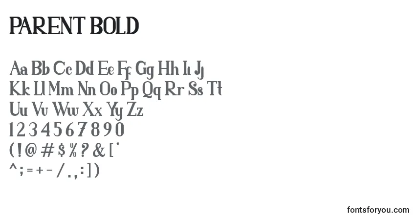Fuente PARENT BOLD (136493) - alfabeto, números, caracteres especiales