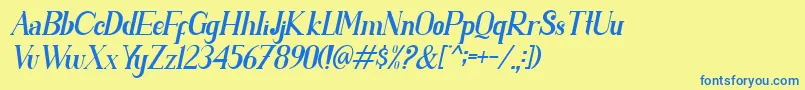 PARENT SLANT Font – Blue Fonts on Yellow Background