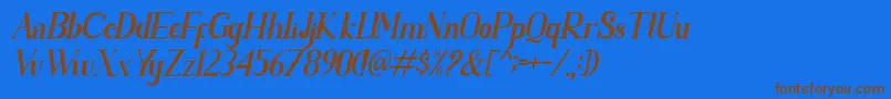 PARENT SLANT Font – Brown Fonts on Blue Background