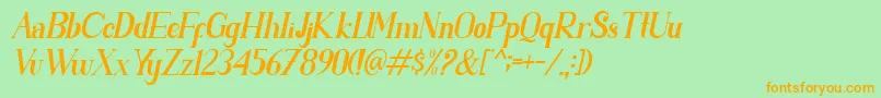 PARENT SLANT Font – Orange Fonts on Green Background