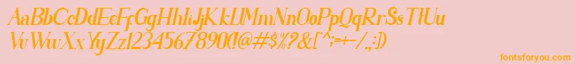 PARENT SLANT Font – Orange Fonts on Pink Background