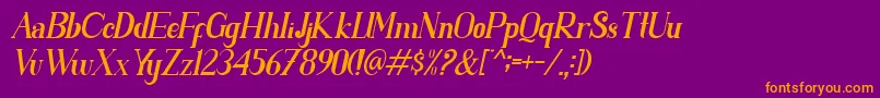 PARENT SLANT Font – Orange Fonts on Purple Background