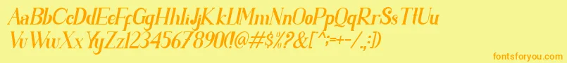 PARENT SLANT Font – Orange Fonts on Yellow Background