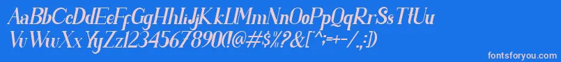 PARENT SLANT-Schriftart – Rosa Schriften auf blauem Hintergrund