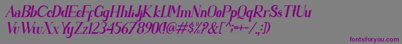 フォントPARENT SLANT – 紫色のフォント、灰色の背景