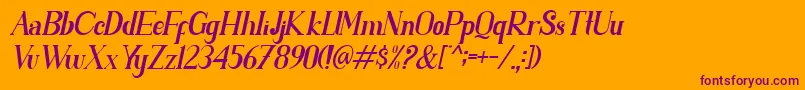 Шрифт PARENT SLANT – фиолетовые шрифты на оранжевом фоне