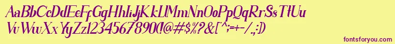 PARENT SLANT Font – Purple Fonts on Yellow Background