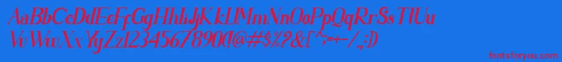 PARENT SLANT-fontti – punaiset fontit sinisellä taustalla