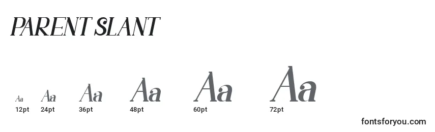 Rozmiary czcionki PARENT SLANT (136495)