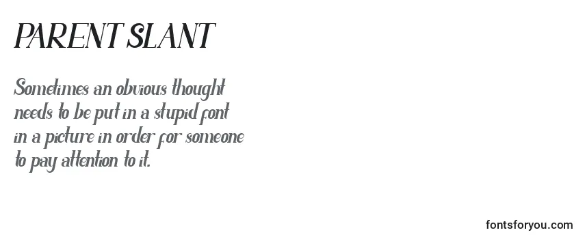 Обзор шрифта PARENT SLANT (136495)