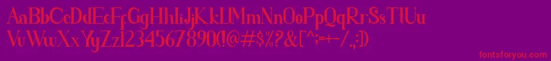 parent Font – Red Fonts on Purple Background