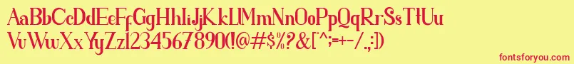 parent Font – Red Fonts on Yellow Background