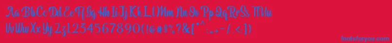 Pariangan Font – Blue Fonts on Red Background