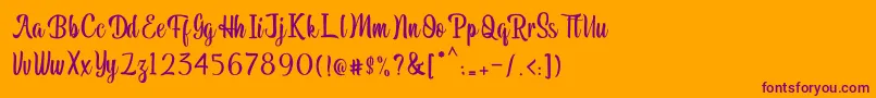 Pariangan Font – Purple Fonts on Orange Background