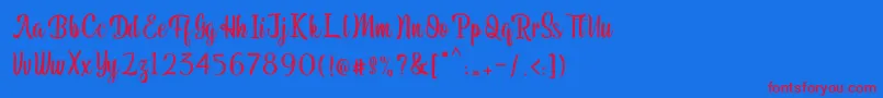 Pariangan Font – Red Fonts on Blue Background