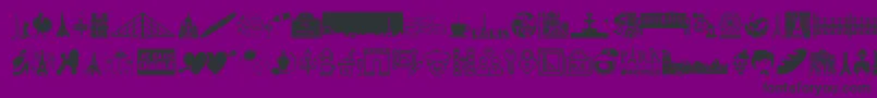 フォントParis – 紫の背景に黒い文字