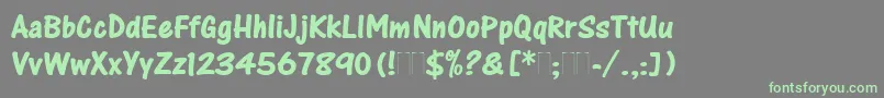 OneStrokeScriptBoldPlain Font – Green Fonts on Gray Background