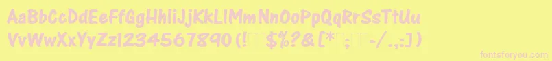 OneStrokeScriptBoldPlain Font – Pink Fonts on Yellow Background