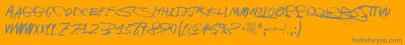 Galvanizeburn-Schriftart – Graue Schriften auf orangefarbenem Hintergrund