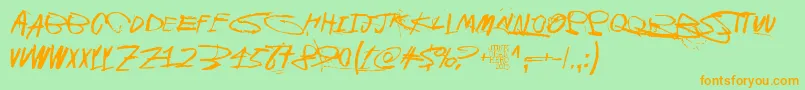 Galvanizeburn Font – Orange Fonts on Green Background