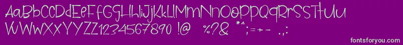Parise-Schriftart – Grüne Schriften auf violettem Hintergrund