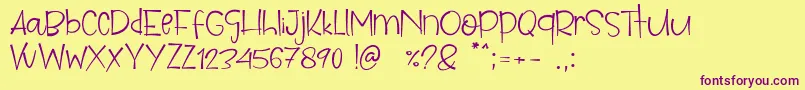 Parise Font – Purple Fonts on Yellow Background