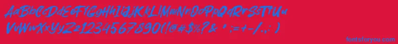 parkway lush Font – Blue Fonts on Red Background