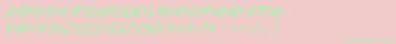 parkway lush-Schriftart – Grüne Schriften auf rosa Hintergrund