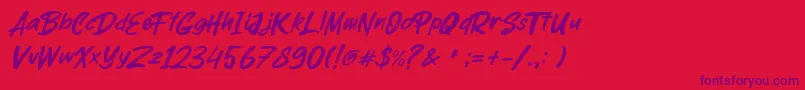 parkway lush Font – Purple Fonts on Red Background