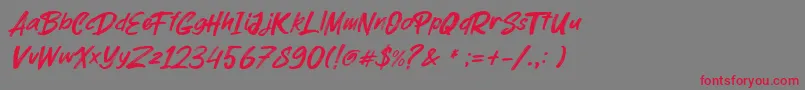 parkway lush-Schriftart – Rote Schriften auf grauem Hintergrund