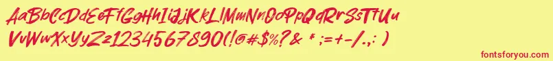 parkway lush Font – Red Fonts on Yellow Background