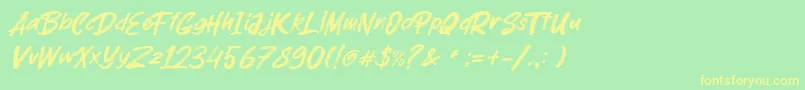 parkway lush Font – Yellow Fonts on Green Background
