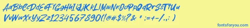parkway lush Font – Blue Fonts on Yellow Background