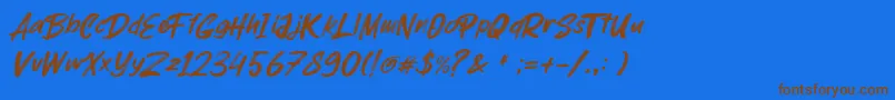 parkway lush Font – Brown Fonts on Blue Background