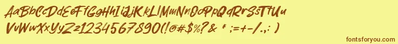 parkway lush Font – Brown Fonts on Yellow Background