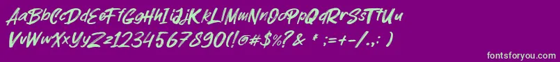 parkway lush Font – Green Fonts on Purple Background