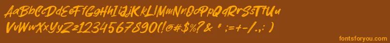 parkway lush Font – Orange Fonts on Brown Background