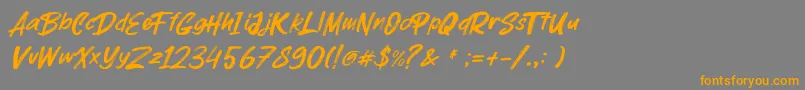 parkway lush Font – Orange Fonts on Gray Background