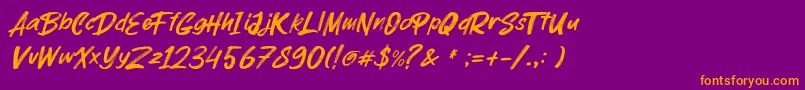 parkway lush Font – Orange Fonts on Purple Background