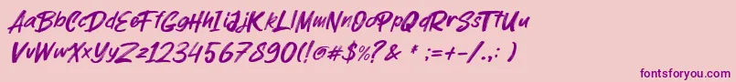 parkway lush Font – Purple Fonts on Pink Background