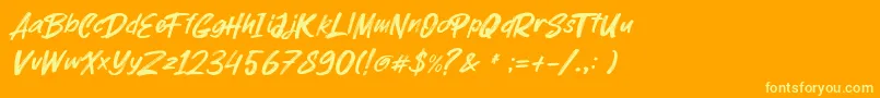 parkway lush Font – Yellow Fonts on Orange Background
